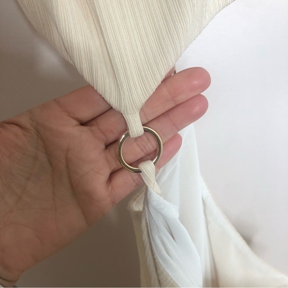 Revolve Not Yours To Keep Penelope Midi Cut Out O-Ring Dress in Cream Size XS - Picture 5 of 5